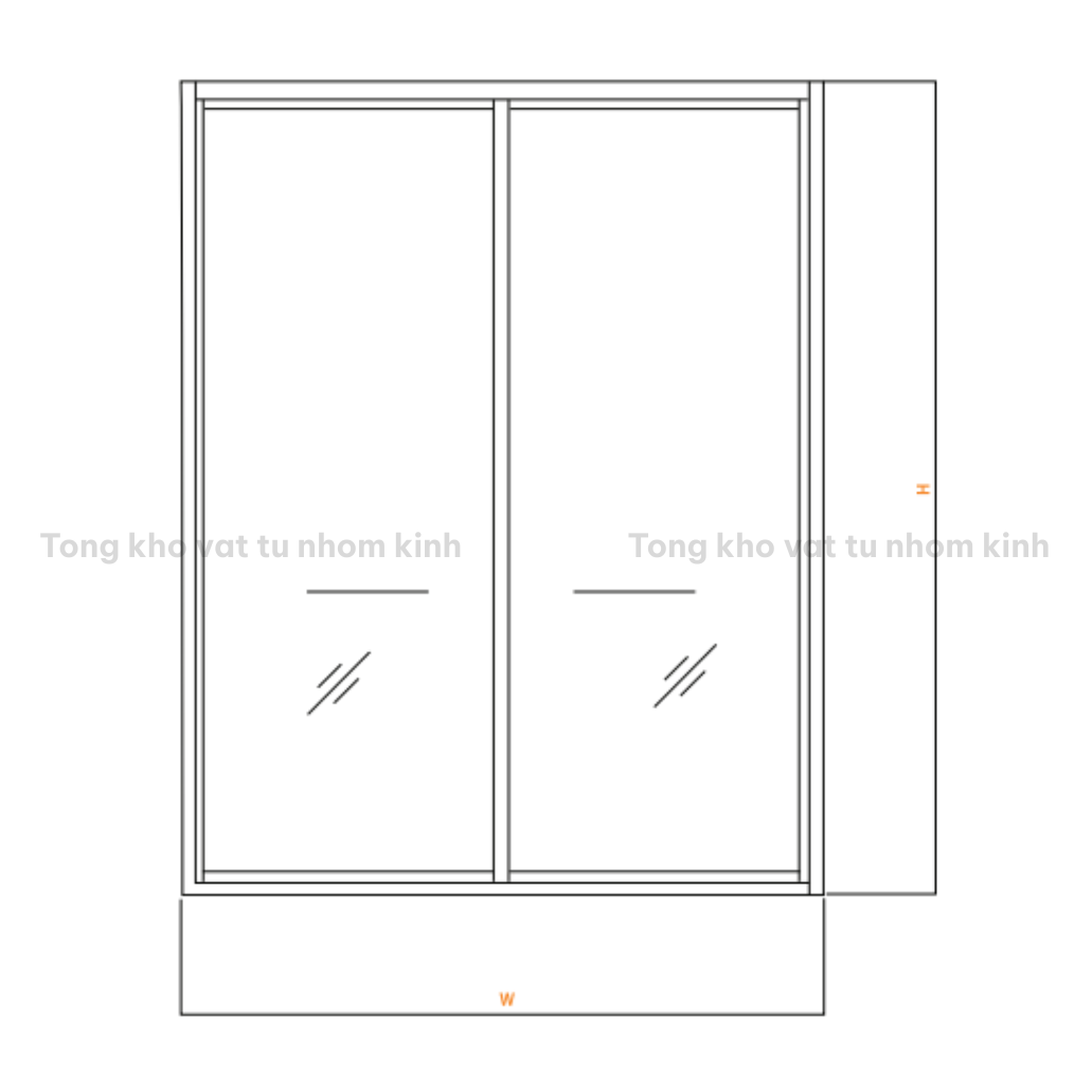 CỬA 2 CÁNH MỞ TRƯỢT HỆ 93