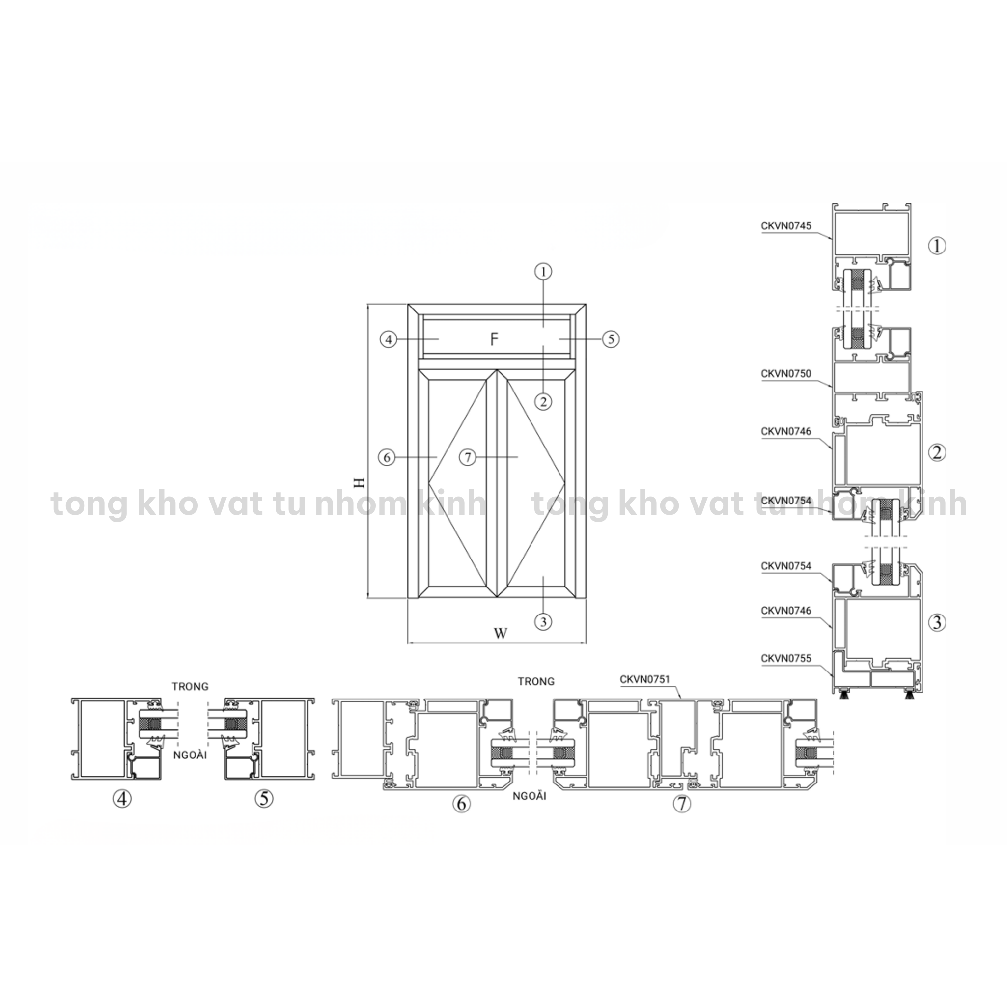 CỬA ĐI 2 CÁNH MỞ NGOÀI - HỆ 60 RẢNH C CHÂU ÂU