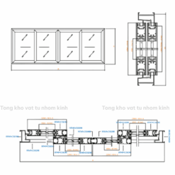 CỬA SỔ 4 CÁNH MỞ TRƯỢT HỆ 55