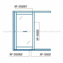 HỆ CỬA ĐI LÙA 1 RAY XTDA 55