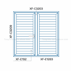 HỆ CỬA SỔ MỞ QUAY XTDA 55 DÀY T=1.0MM