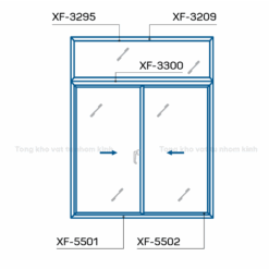 HỆ CỬA SỔ TRƯỢT XTDA 55 DÀY T=1.0MM (BẢN QĐ)